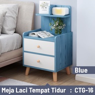 ORANGE Meja Nakas Kayu Bedside Minimalis - Meja Sisi Kayu Bedside - Meja Samping Kamar Tidur