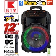 12 INCH KTS-1640 BLUETOOTH TROLLEY SPEAKER KARAOKE SYSTEM