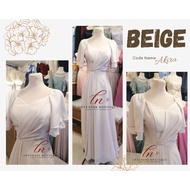 LOVENESS BOUTIQUE Minimalist "AKIRA" code PUFFSLEEVE Long Gown for wedding, formal Event, guest