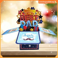 [WishshopeehhhMY] 3D FatherS Day Card Handmade with Message Note Happy Fathers Day Card