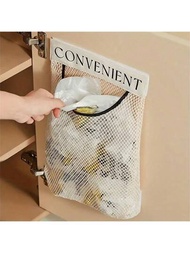 1個塑膠袋收納袋留置架,壁掛式神貼彈性儲物網袋架,可重複使用的曬夾袋收納架,牆掛式儲物組織架,適用於各種塑膠袋,廚房收納架組