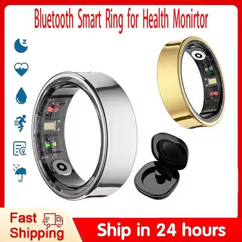 R09 Smart Ring Men Women with Charging Case Body Temperature Health Monitor 5ATM Waterproof Smartrin