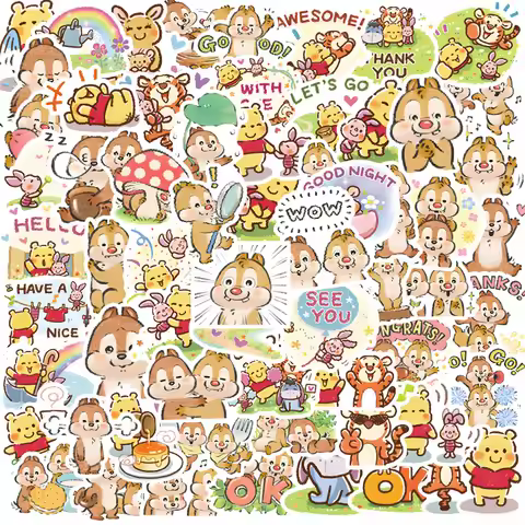 10/30/62PCS Disney Cartoon Winnie The Pooh Chip 'n' Dale Stickers DIY Phone Guitar Laptop Luggage Sk