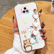 YBD Phone Case For Motorola Moto E7 Plus E7 Power E7i Power 2021 Electroplating Cartoon Belle with B