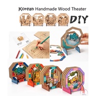 (SG Seller) Kids Handmade Wood Theater  - Kids assembly and coloring - Children Day Gift