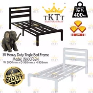 TKTT 3V Jevon Heavy Duty Single Bed Frame Super Base Powder Coating Steel Divan Frame Katil Besi Bujang Kuat Serbaguna