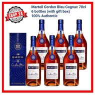 SHOP24 Martell Cordon Bleu Cognac 70cl 6 Bottles - Exceptionally Rounded, Mellow Sensation with Gift Box 100% Authentic
