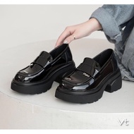 MOKA SHOES POLISHED LEATHER RUBBER HEEL 6.5cm Hugging the feet, SMOOTH LEATHER LINING, EASY TO WEAR