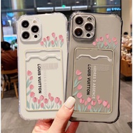 SoftCase ATM ID Card Tulip Pattern Casing For Vivo Y28 V40 V30 Lite Y300 Y28s T3 Lite iQOO Z9 Lite Y