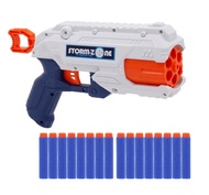 Manual 6-shot gun for children, soft bullet gun for Nerf, dart gun, pistols for children Toy gun for children with harmless impact, realistic revolver for pretend play and costume parties ideal for children.white