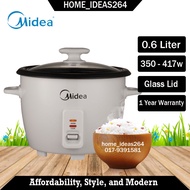 Rice cooker  Periuk Nasi Kecil Midea 0.6L Rice Cooker MG-GP06B Glass Lid