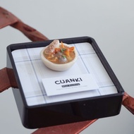 Cuanki typical bandung polymer clay miniature - miniature in acrylic box and brooch/pin