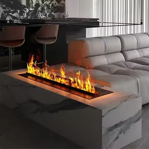 Flame Electric Fireplace with 3D Atomized Fireplace with Colorful Steam Flame ECO Smart Home Indoor 