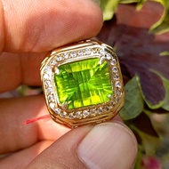 Gemstone Ring Green MOLDAVITEnatural + Memo (4.80ct)