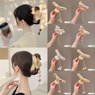 Korean crab claw hair clip mixed with feathers for beautiful women hottrend large size LAGU bag cute