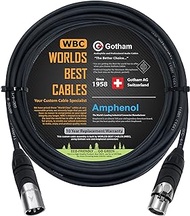Custom Made - Balanced Microphone Cable - Mogami 2552 (Black) Wire and Neutrik NC3MXX-B &amp; NC3FXX-B Gold XLR Plugs