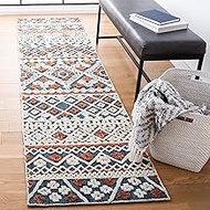Safavieh Aspen Collection Runner Rug - 2'3'' x 9', Blue & Orange, Handmade Moroccan Boho Wool Floor 
