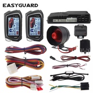 EASYGUARD 2 Way Car Alarm System big LCD Pager Display auto Start stop Turbo Timer Mode shock/vibration alarm universal