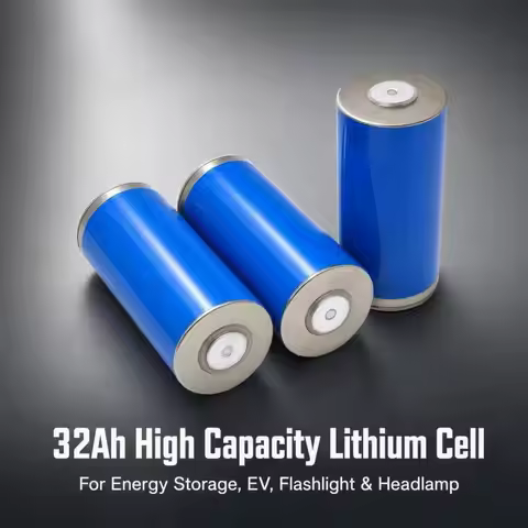 3.7V 46950 32Ah Rechargeable Lithium Cell Energy Storage Power Bank EV Flashlight Headlamp Power Bat