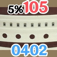 10pcs Chip resistor smd 105 1M0 5% size 0402 1005 1Mohm 1M ohm 1 Mohm