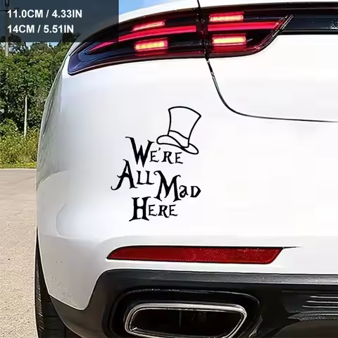 We re All Mad Here Alice in Wonderland Vinyl Car Stickers Auto Rear Window Decals