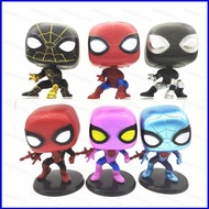 new5 6pcs FUNKO POP Marvel Spider-Man Action Figure Gwen Stacy Black Gold Spiderman Model Dolls Toys For Kids