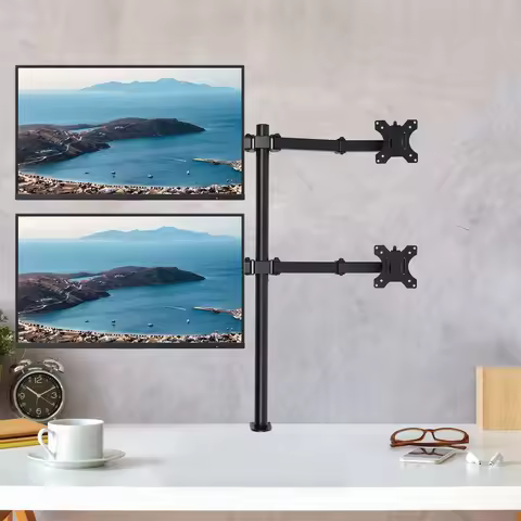 Quad Monitor Mount for 10-27in Screen, Adjustable 4 Monitor Stand with Swivel, Portable Monitor Stan