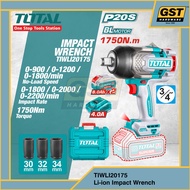 Total TIWLI20175 P20S 20V Li-ion Brushless 3/4" Impact Wrench | 1750Nm | 2×8.0Ah Battery + 4.0A Char