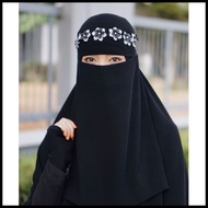 Niqab Bandana Niqab Veil Yemeni Niqab Bandana Veil Viral Antem MAHKOTA BLACK WHITE
