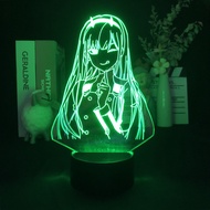 Bedroom Decor LED Acrylic Night light Anime 3D Neon Zero Two Lamp Darling In The Franxx Kids Birthday Gift Nightlight