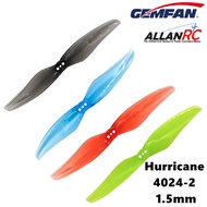 Gemfan Hurricane 4024 2-blade 4 Inch 1.5mm PC Propeller for 1408-1506 Brushless Motor RC Drone FPV R