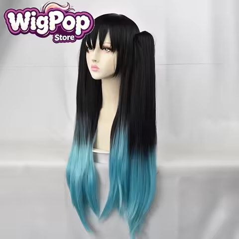 Muichiro Tokito Cosplay Wig- Gradient Black Green Wig with Bangs