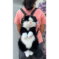Long haired fluffy cat doll bagpack super realistic -sesiliayoo