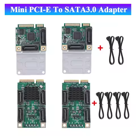 Mini PCI-E To SATA3.0 Adapter M.2 PCI-E 2.0 Converter B+M Key Expansion Card 2/4 SATA 3.0 SSD Adapte