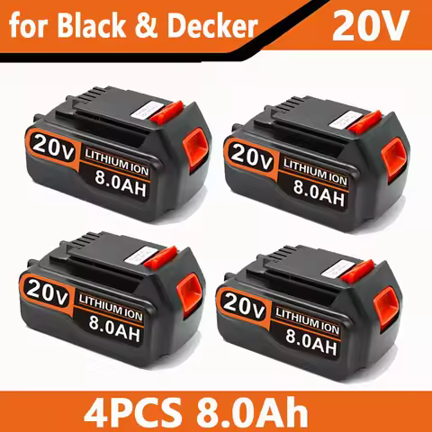 high capacity 8Ah LBX20 Replacement for Black & Decker 20V Battery Max Lithium BL2018 LBXR20 LB20 LS