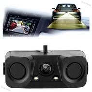 Zo Zo House 3 in 1 Waterproof Car Parking Sensor Backup Reverse Radar Detector Rear View 170° Camera