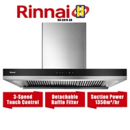 Rinnai Cooker Hood (90cm) 3-Speed LED Touch Sensor Control Baffle Filter Chimney Hood RH-C819-GB