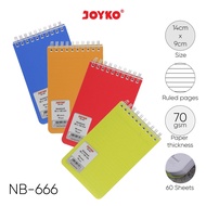 Joyko NB-666 Small Notebook A6 Size Lined Pocket Notebook Ruled Diary Ring