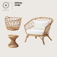 Homlly Hand Woven Natural Rattan Cane Chair