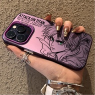 Bandai | ATTACK ON TITAN MIKASA EREN YEAGER Couple Case for Samsung Galaxy S25 Edge S26 S24 S23 Ultr