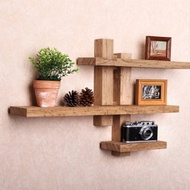 移動式可調式置物架牆壁置物架木置物架，浮動牆壁廚房置物架