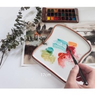 ☾Fine Art Professional White Porcelain Palette Pure White Chinese Painting Watercolor Gouache Ce Y✥