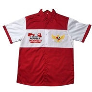 KEMEJA SM8 Men's Short Sleeve Indonesian Independence Day Shirt August 17th Indonesian Independence 