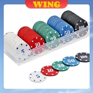 100pcs Mahjong Chips Poker Texas Hold'em Chips Casino Gaming Token Round Coins Mahjong Card Games Po