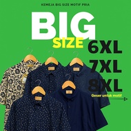 KEMEJA Men's Jumbo Patterned Shirt BIG Size 6XL 7XL 8XL – Oversized Short Sleeve Shirt