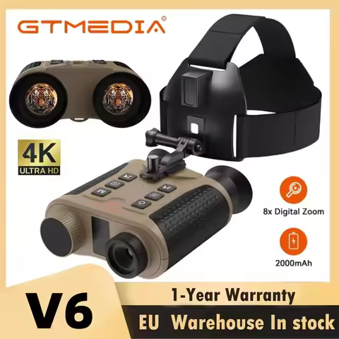 V6 Infrared Night Vision Binoculars Goggles 4K 8X Digital Zoom Head Mounted Telescope 32GB Memory Ca