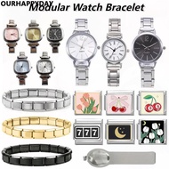 Stainless Steel Italian Charm Modular Watch Bracelet DIY Jewelry Making