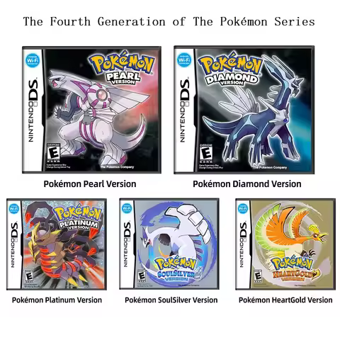 Pokemon Series NDS Game Cartridges Video Game Console Card Single Card Black Boxed Pokémon US Versio