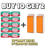 EVD- [BUY10GET2] The best Organic Baby Wipes and tissue Runbeirmian 99% Water Hypoallergenic (Non-Al