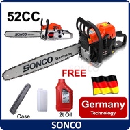 SONCO Germany 18" /20" /22” CHAIN SAW 461 52cc Gasoline Gergaji 2 Stroke Engine Mesin Petrol Pokok ChainSaw (2t oil)